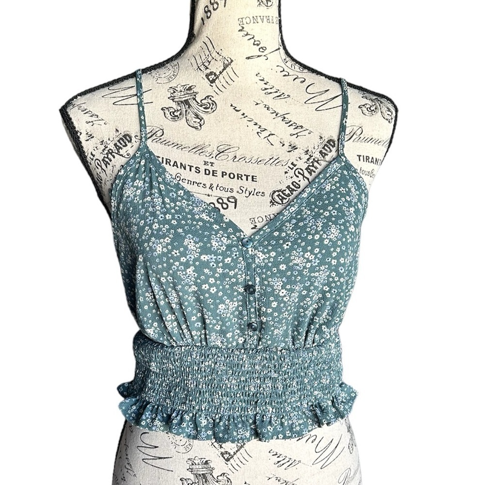 Floral ruffles tank